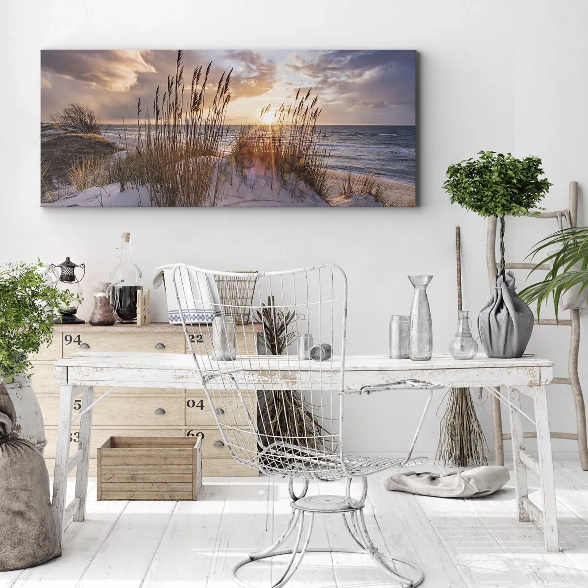 Schilderen op canvas - Afscheid van de zon en de wind - 140x50 cm