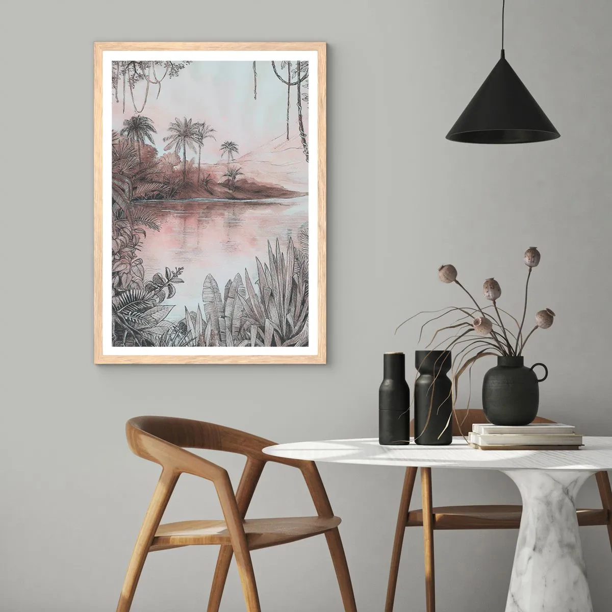 Een poster in een licht eiken lijst - Een 19e-eeuws ontdekkingsdagboek - 40x50 cm