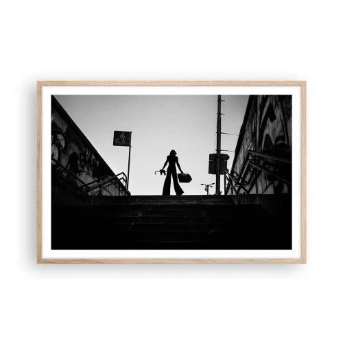 Een poster in een licht eiken lijst - Stedelijk dwalen - 91x61 cm