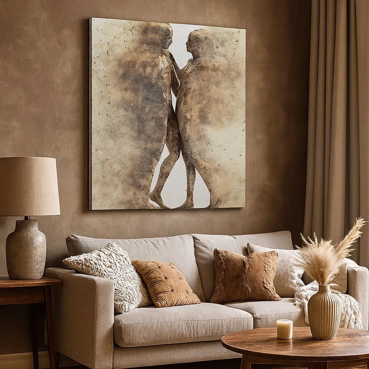 Schilderen op canvas - Ze verrezen uit het stof tot liefde - 30x30 cm