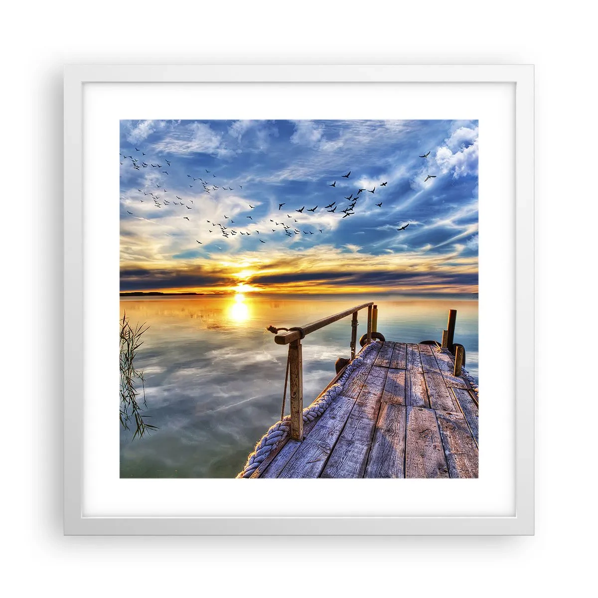 Poster in een witte lijst - De wind gaat rusten - 40x40 cm