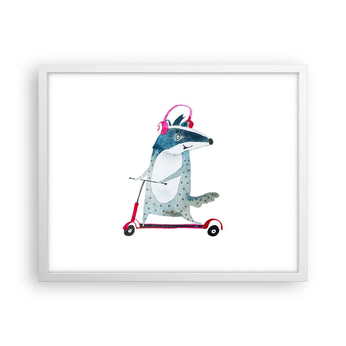 Poster in een witte lijst - Badger vreugde - 50x40 cm