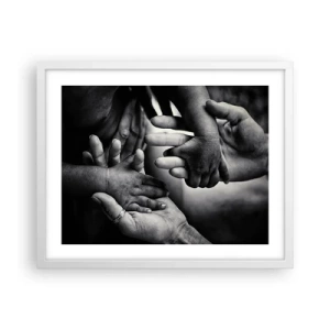 Poster in een witte lijst - Om mens te zijn - 50x40 cm