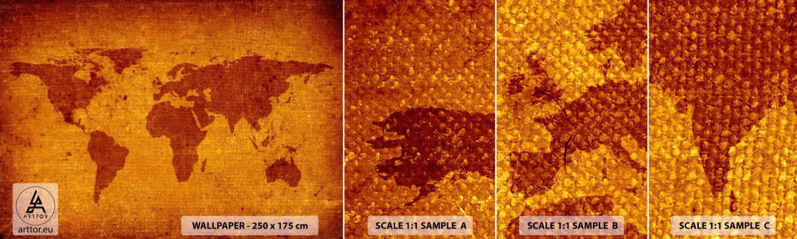 Fotobehang Staaltje Standard Eco - Een uitnodiging om op reis te gaan - Wereldkaarten, Continenten, Reizen - 100x30 cm