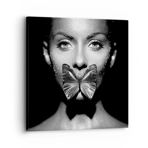 Schilderen op canvas - Vlinder kus - 30x30 cm