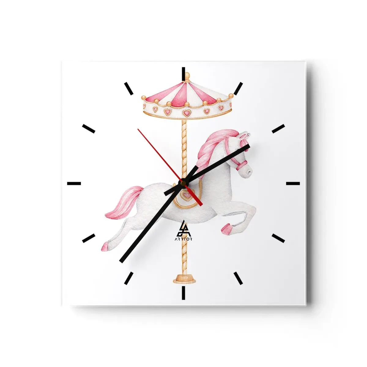 Wandklok - Klok - Hij raakte de grond rennend - 30x30 cm