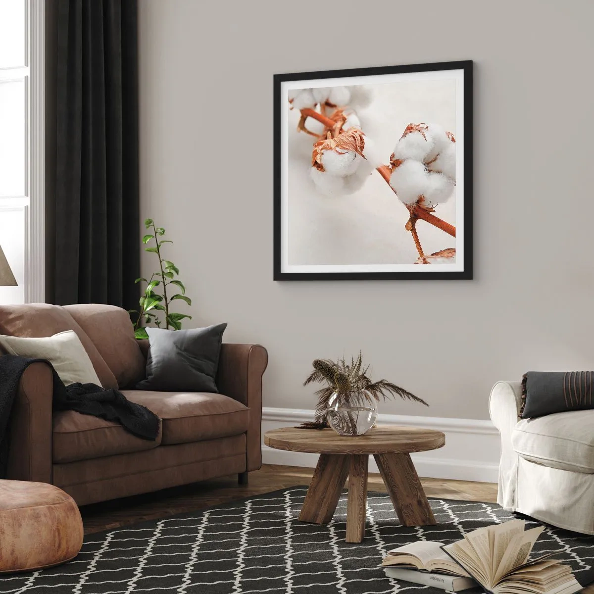 Poster in een zwarte lijst - Gewoon een knuffel - 60x60 cm