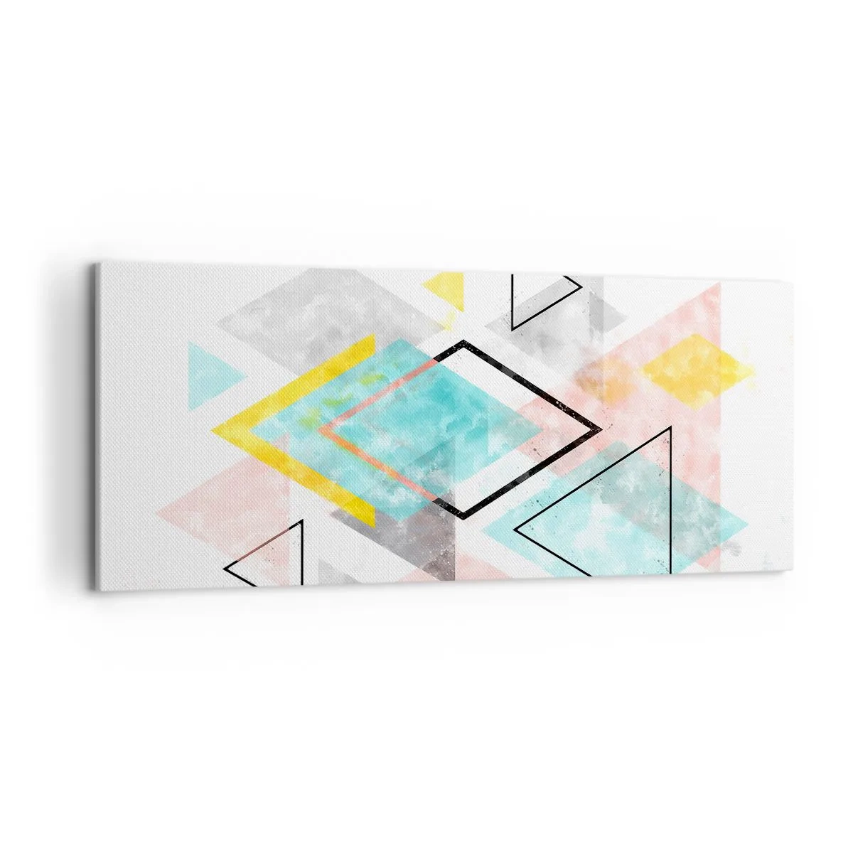 Schilderen op canvas - Geometrisch spel - 100x40 cm