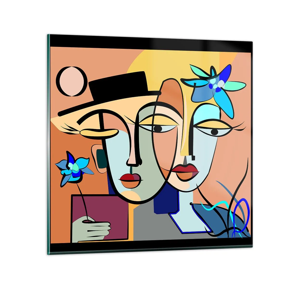 Schilderen op glas - Picasso's randez-vous - 50x50 cm