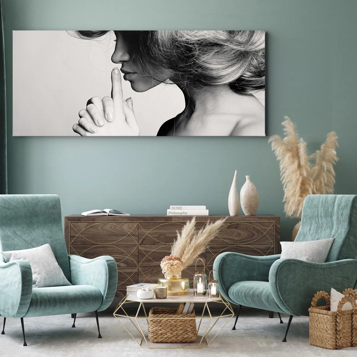 Schilderen op canvas - Luisteren naar zichzelf - 160x50 cm