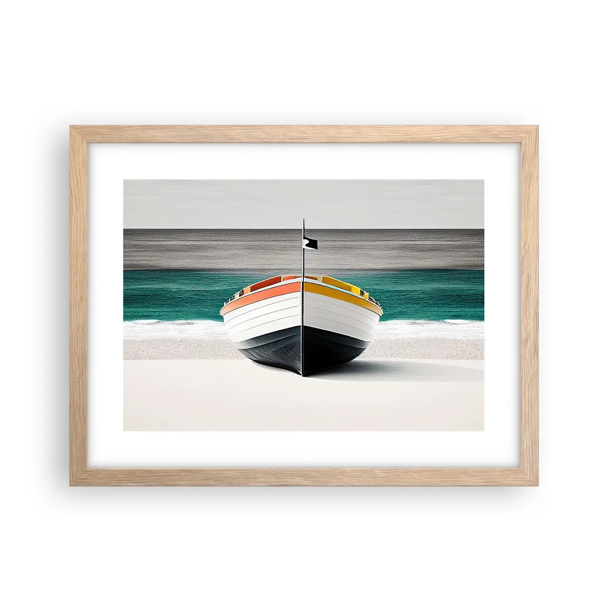 Een poster in een licht eiken lijst - Op zijn plaats - 40x30 cm