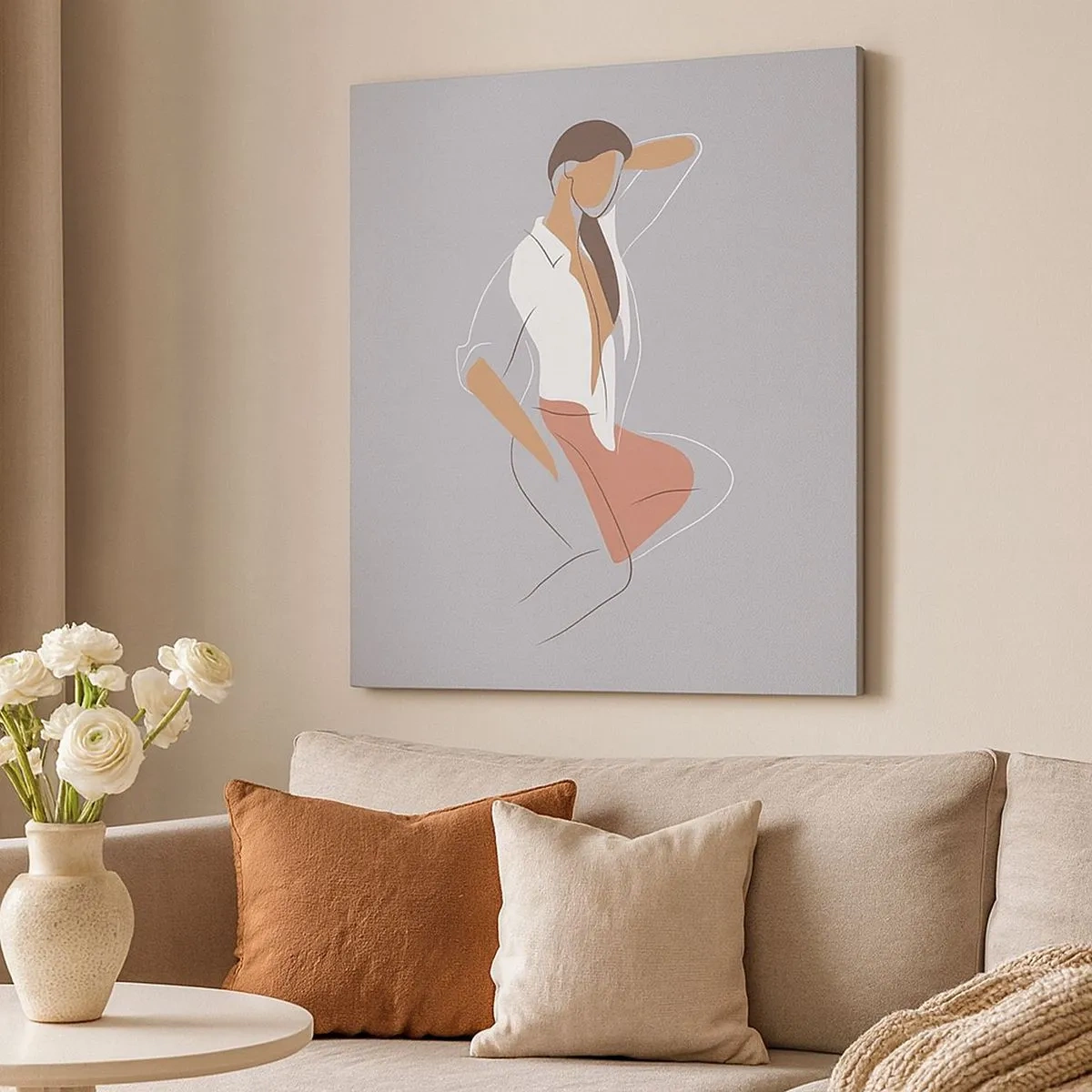 Schilderen op canvas - Omtrek van gracieusheid - 30x30 cm