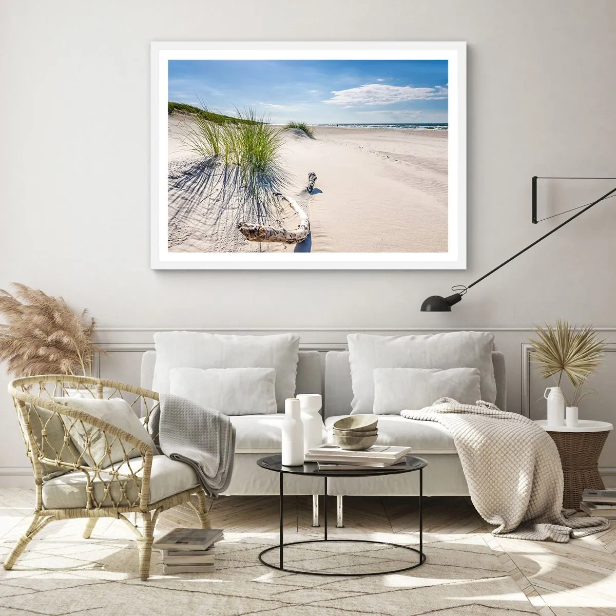 Poster in een witte lijst - De mooiste zandstrand? Oostzee-strand - 40x30 cm