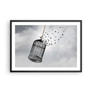 Poster in een zwarte lijst - Geloof ... Hoop ... Vrijheid! - 70x50 cm