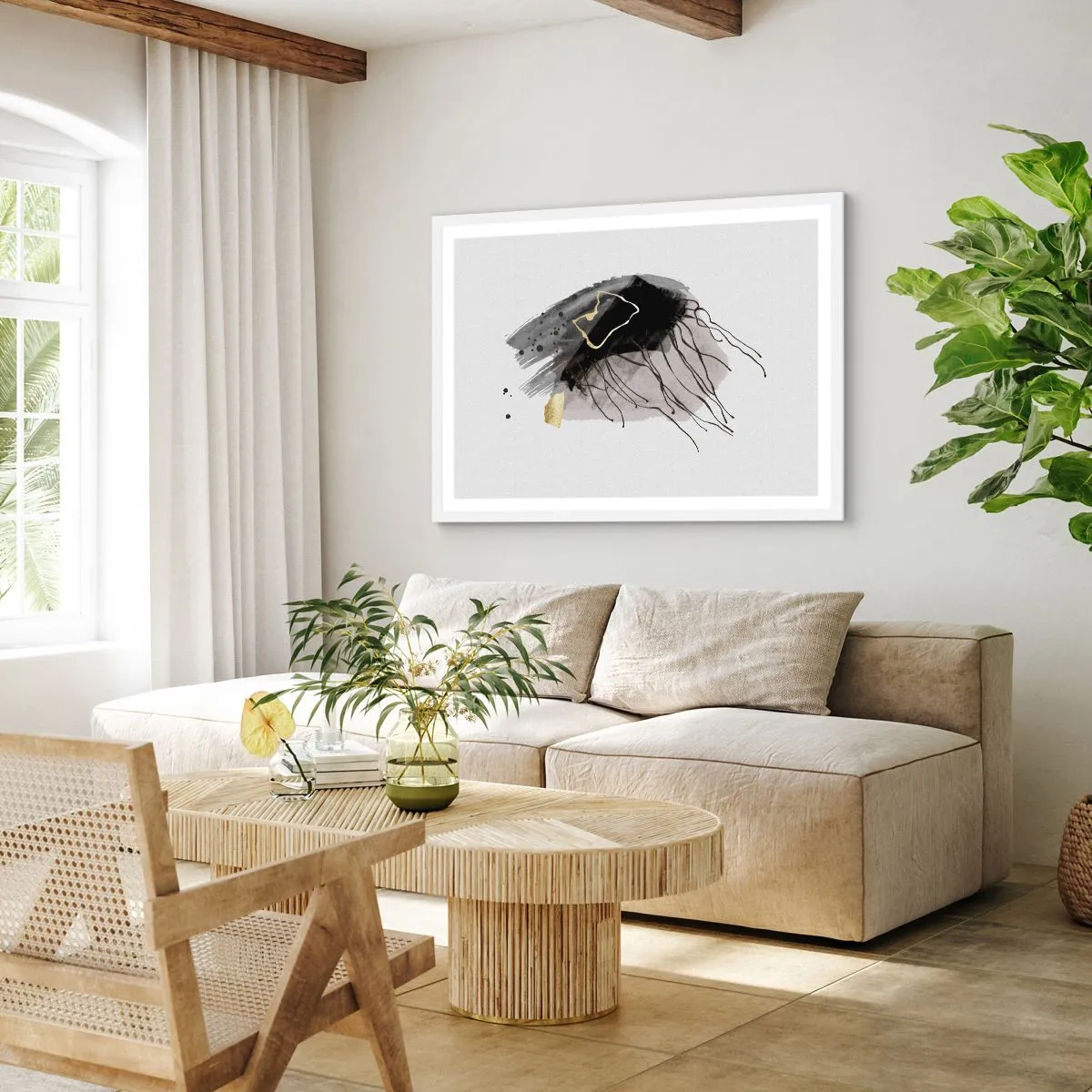 Poster in een witte lijst - In zwart en goud - 40x30 cm