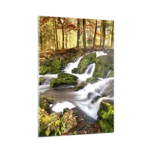 Schilderen op glas - Snel door het herfstbos - 50x70 cm