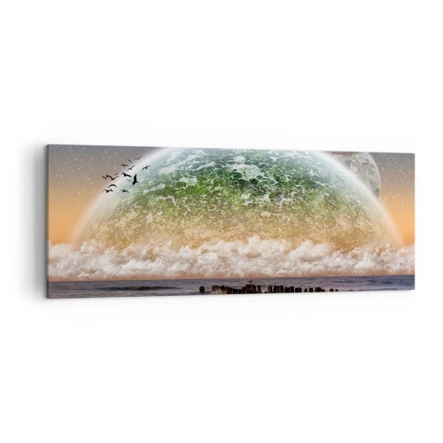 Schilderen op canvas - En de wereld kwam uit het water - 140x50 cm