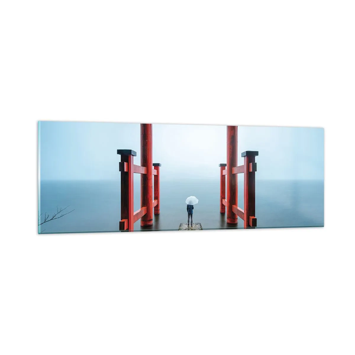 Schilderen op glas - Japanse mijmering - 90x30 cm