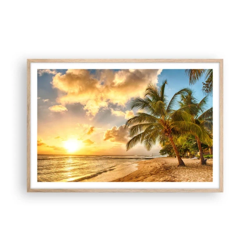 Een poster in een licht eiken lijst - Eeuwige zomer, altijd vakantie - 91x61 cm