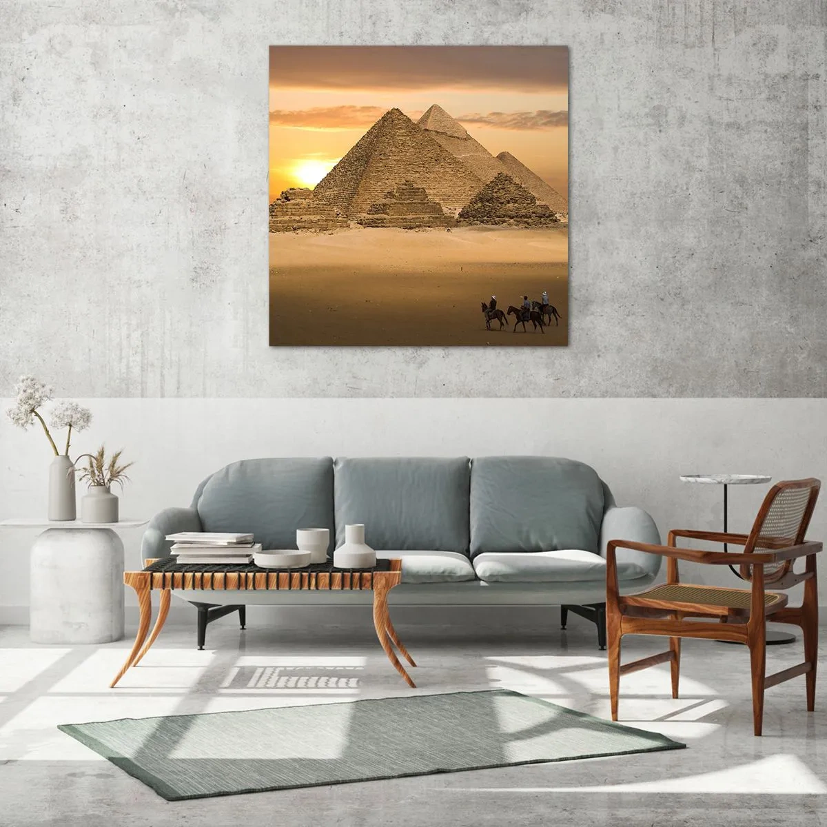 Schilderen op glas - Geen verandering gedurende duizenden jaren - 50x50 cm