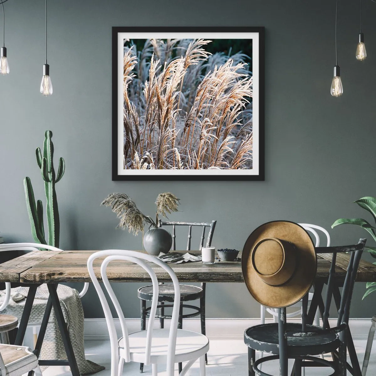 Poster in een zwarte lijst - Gekleed met vorst - 60x60 cm