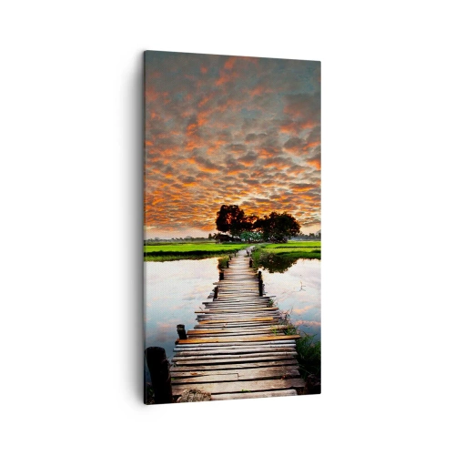 Schilderen op canvas - Strek je armen - ademen - 45x80 cm