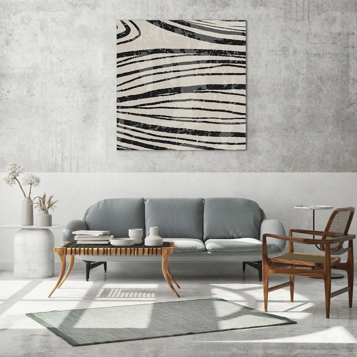 Schilderen op glas - Lijnoverstromingsvlakte - 40x40 cm