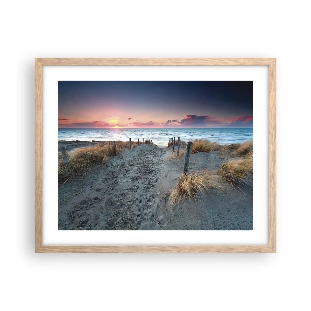 Een poster in een licht eiken lijst - Je liet een regenboog van licht stralend... - 50x40 cm