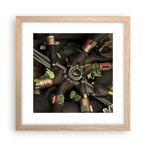 Een poster in een licht eiken lijst - Wij zijn samen - 30x30 cm