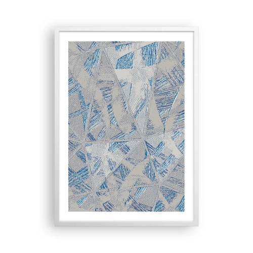 Poster in een witte lijst - In een blauwgrijs labyrint - 50x70 cm