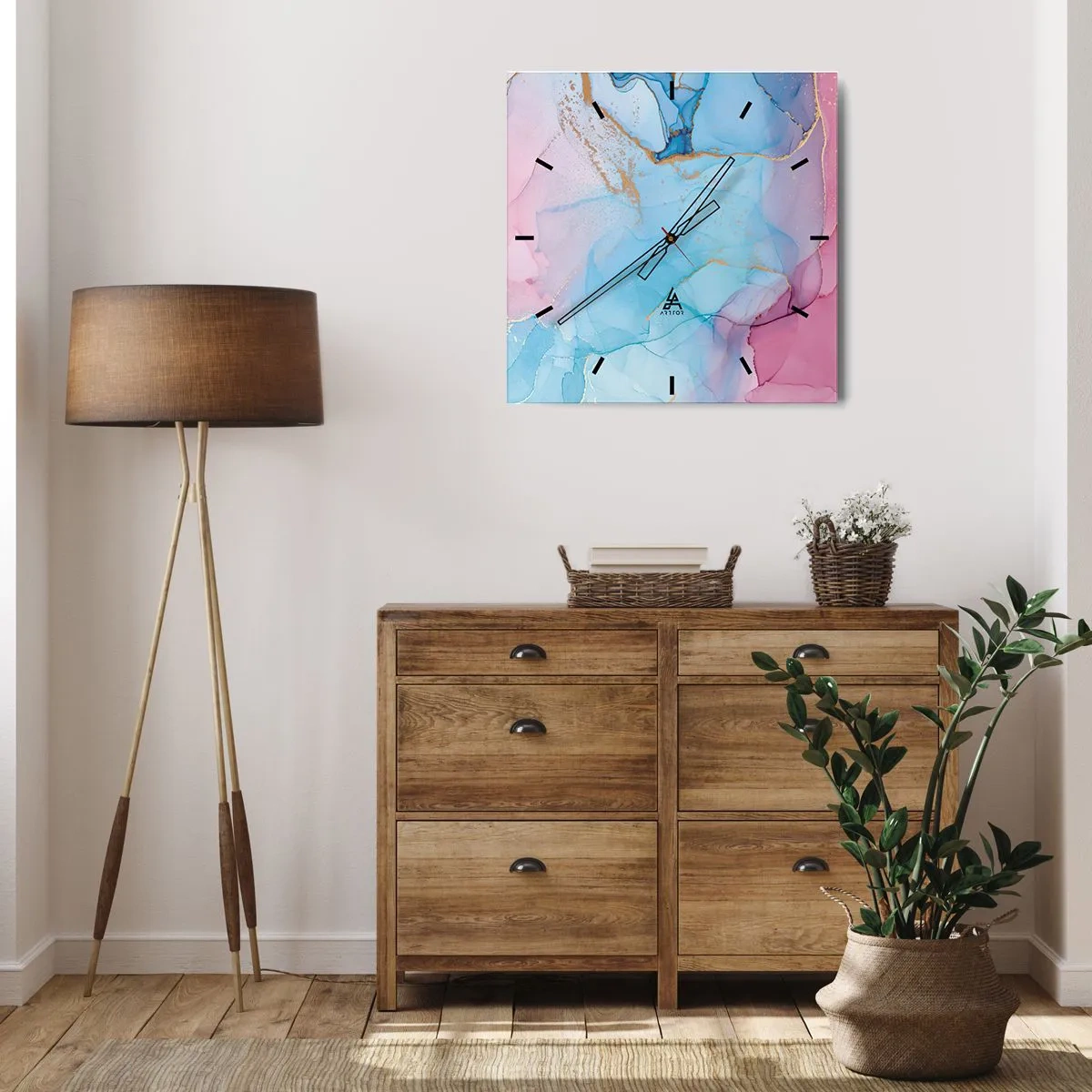 Wandklok - Klok - Ontmoeting en interpenetratie - 30x30 cm