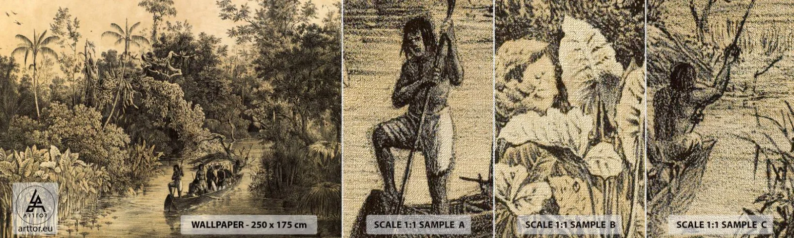 Fotobehang Monster Premium Canvas - Expeditie naar de bron - Oerwoud, Amazonië, Tropen - 100x30 cm