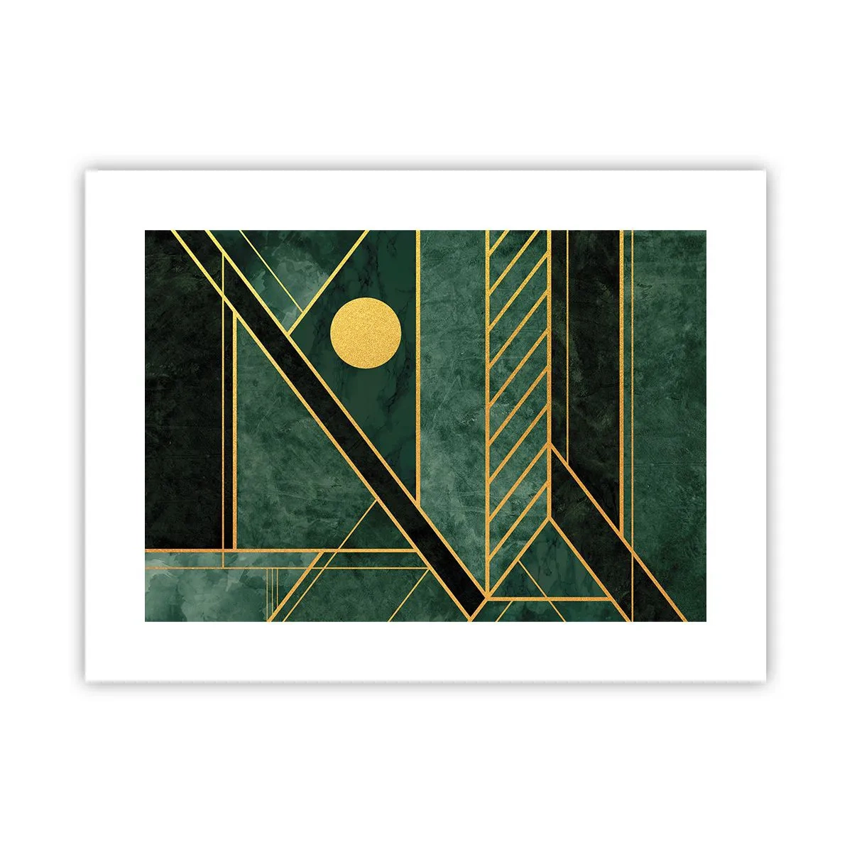 Poster - Dynamiek van goud en azuur - 40x30 cm