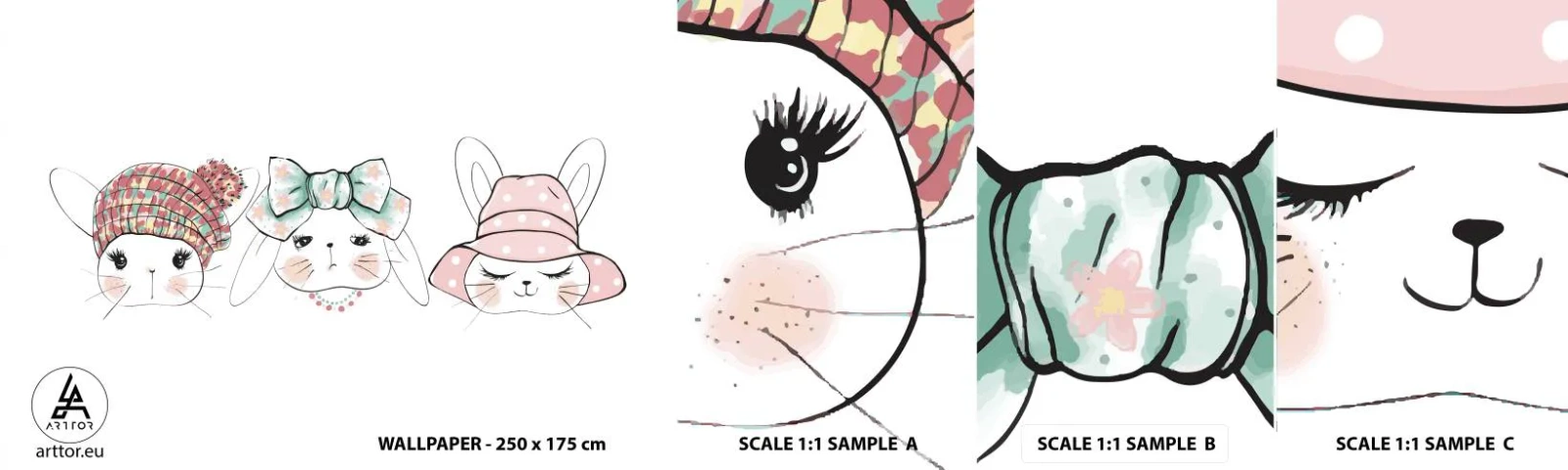 Fotobehang Monster Zelfklevend Deluxe Sticker - Peinzend, verdrietig, tevreden - Voor kinderen, Grafisch, Illustratie - 100x30 cm