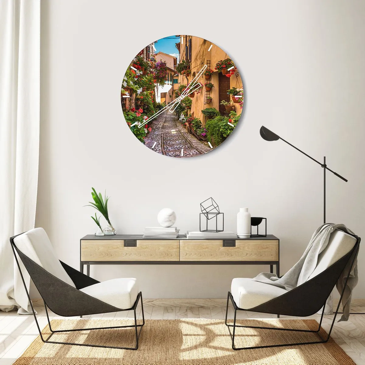 Wandklok - Klok - Italiaans zijstraatje - 30x30 cm