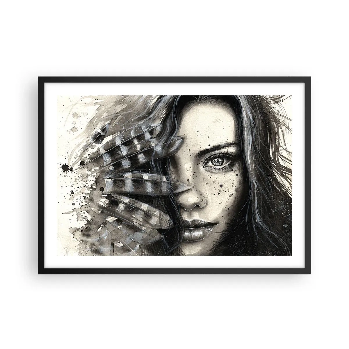 Poster in een zwarte lijst - Wilde schoonheid - 70x50 cm