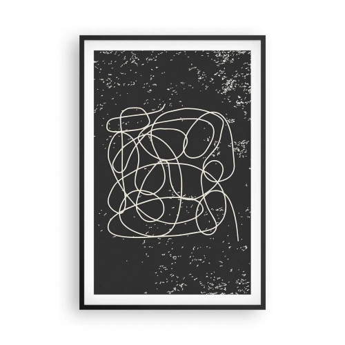 Poster in een zwarte lijst - Dwalende gedachten - 61x91 cm