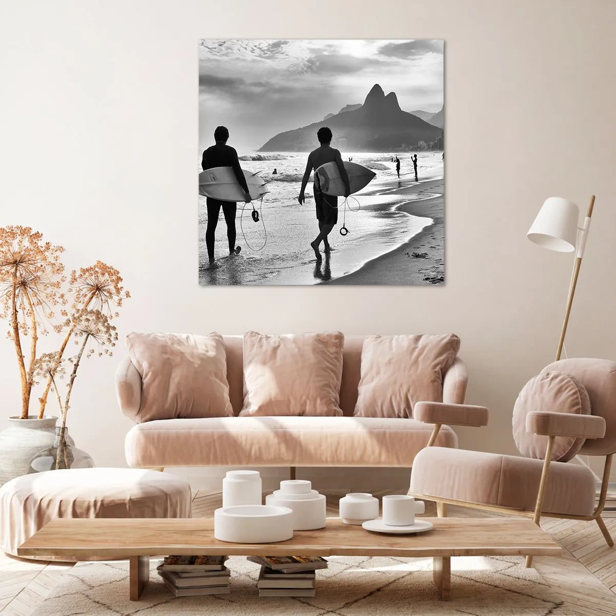 Schilderen op canvas - Enkele golf samba - 40x40 cm