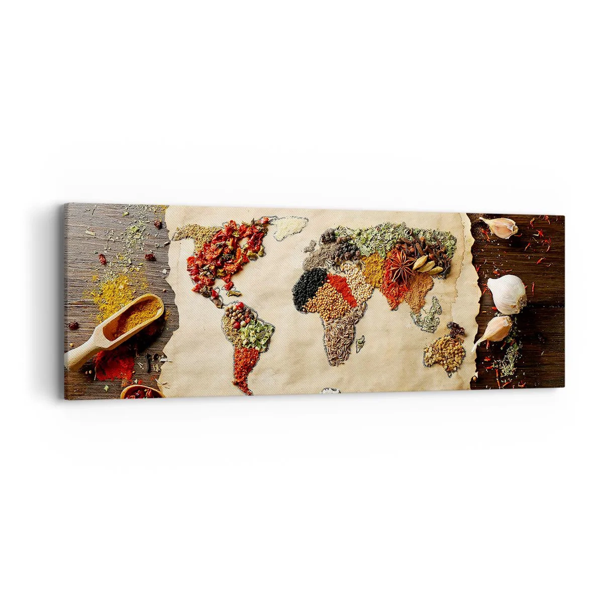 Schilderen op canvas - Alle smaken van de wereld - 90x30 cm