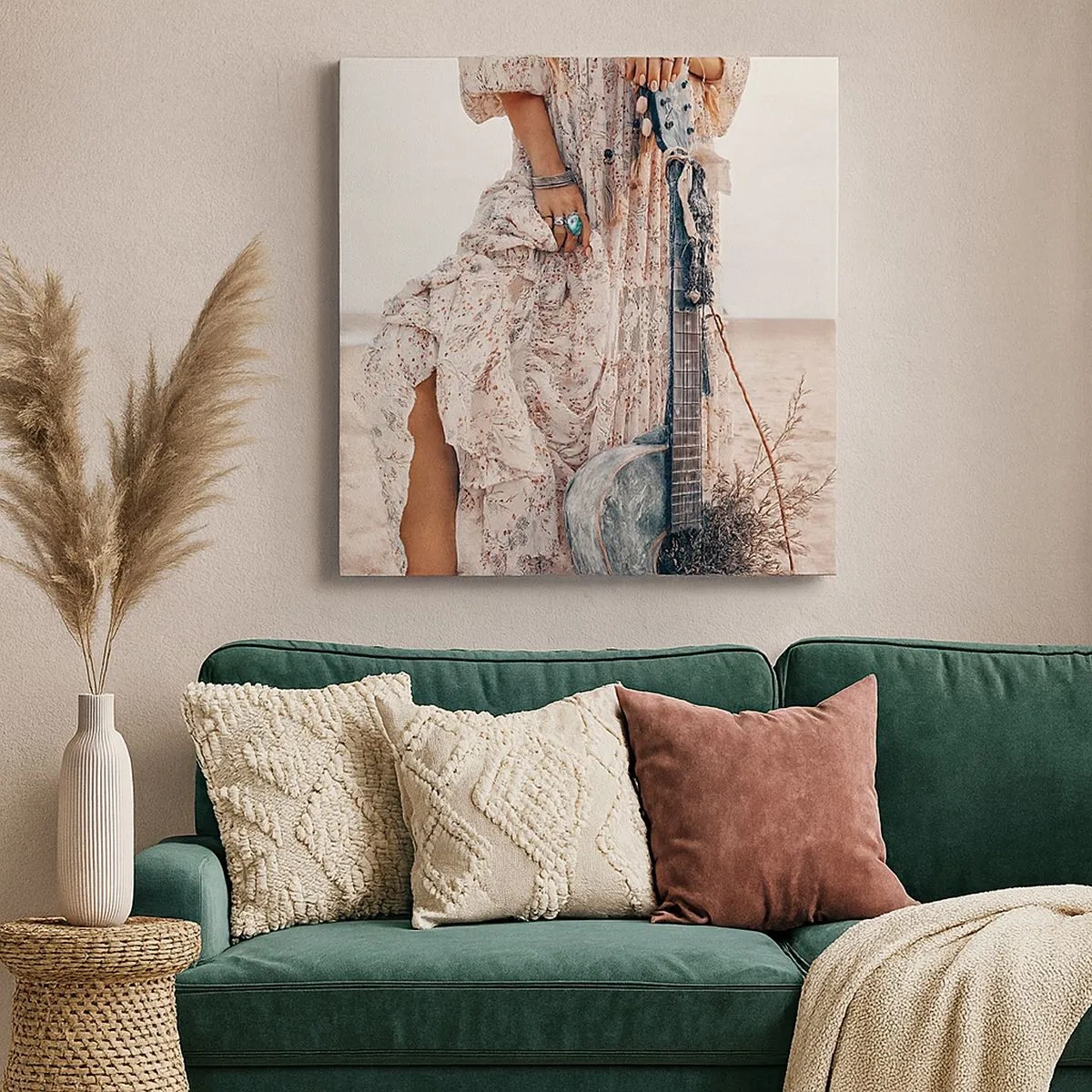 Schilderen op canvas - Kinderen bloemen onderweg - 30x30 cm