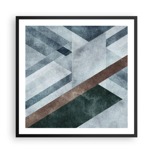 Poster in een zwarte lijst - Verfijnde elegantie van geometrie - 60x60 cm