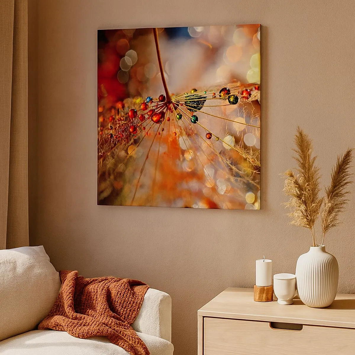 Schilderen op canvas - Geregen op een spinnendraad - 30x30 cm