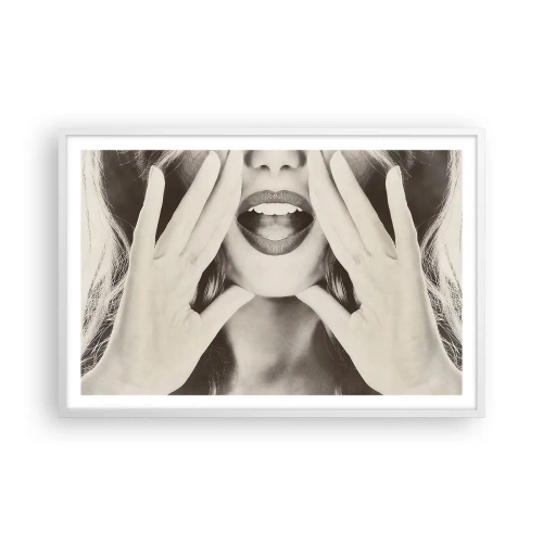 Poster in een witte lijst - Ik kom al! - 91x61 cm