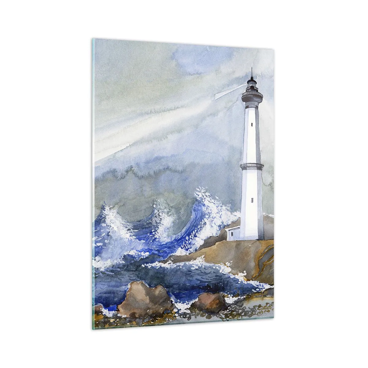 Schilderen op glas - Tegen de duisternis en de storm - 50x70 cm