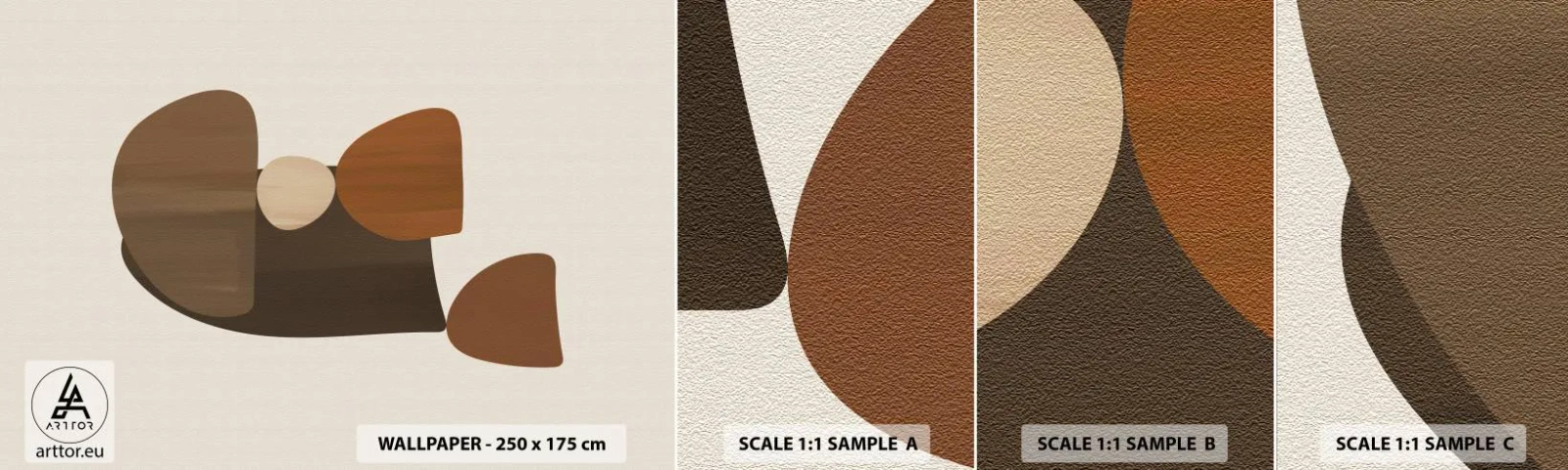 Fotobehang Staaltje Standard Eco - Compositie in brons - Abstractie, Deel, Moderne kunst - 100x30 cm