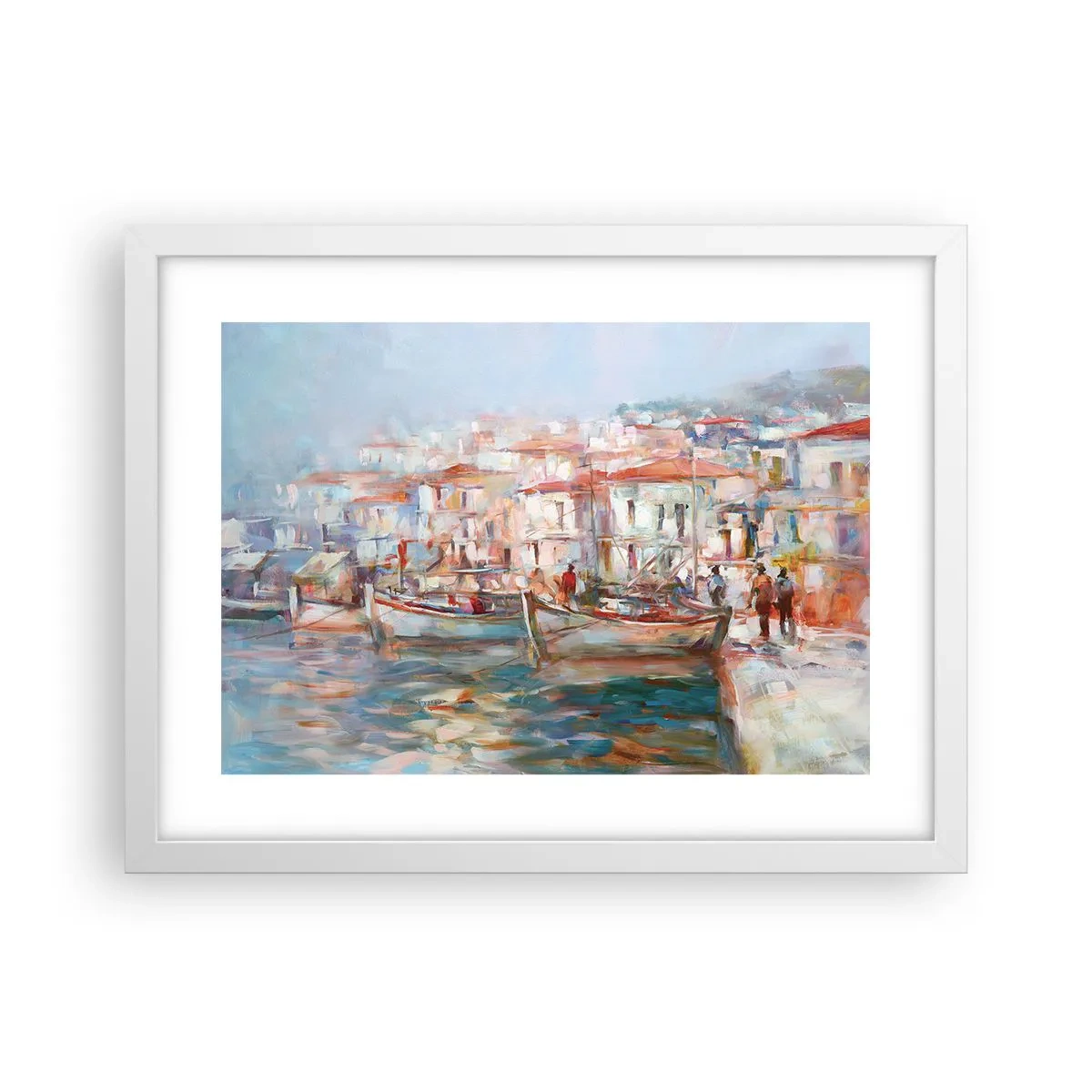 Poster in een witte lijst - Pastel vakantie - 40x30 cm