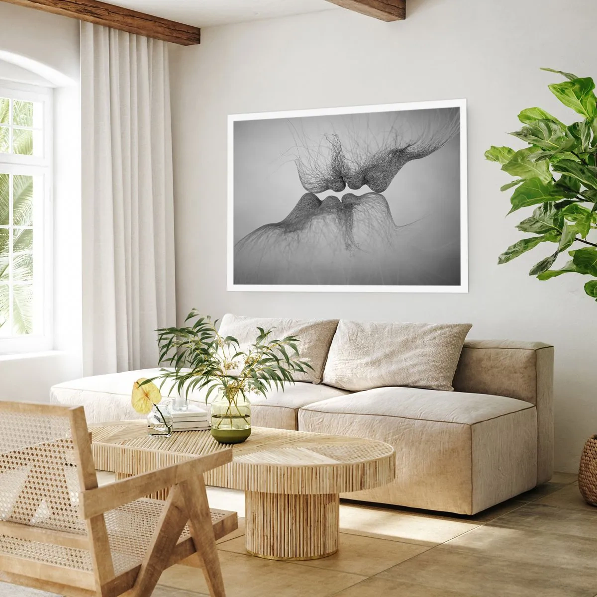 Poster - Kus van de wind - 100x70 cm