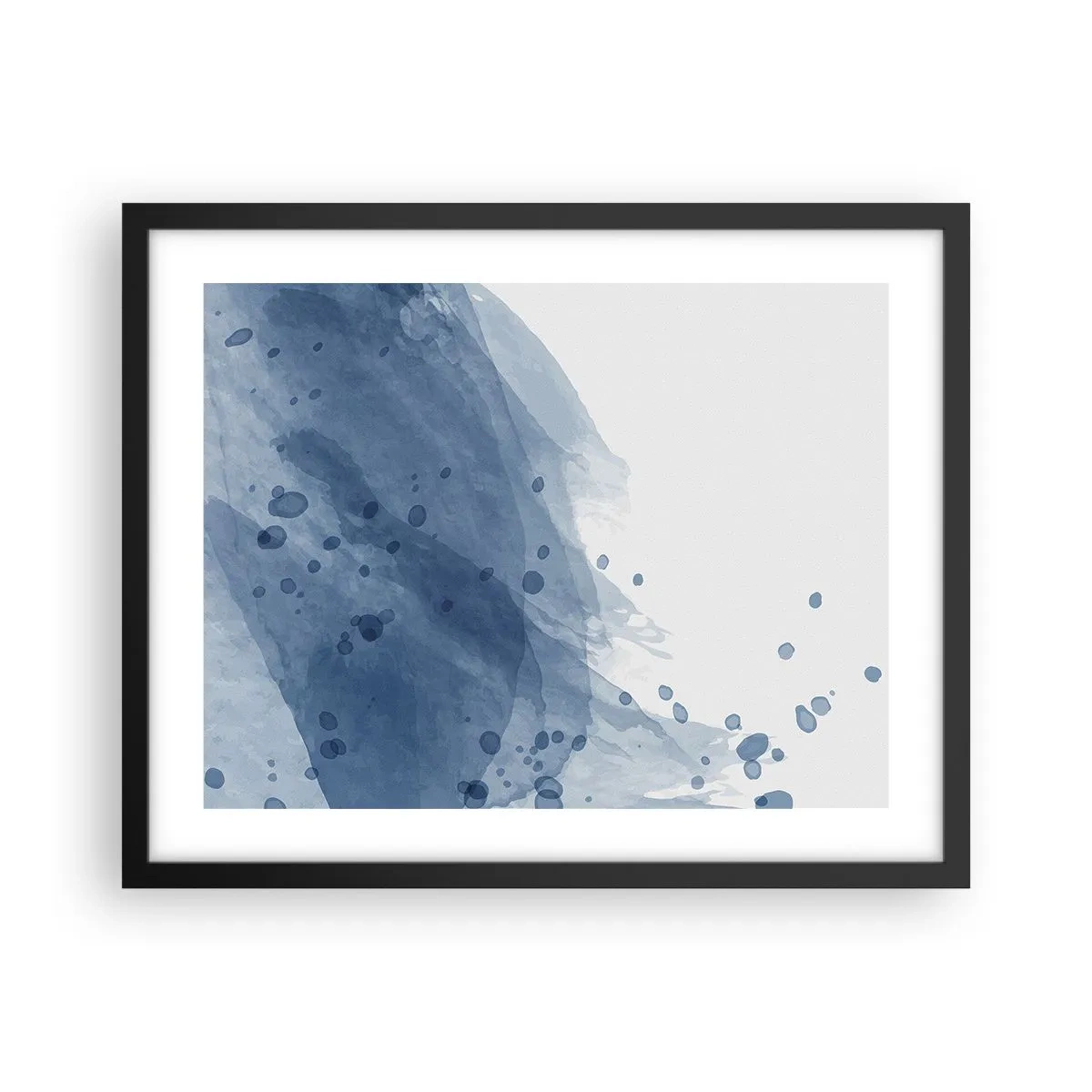 Poster in een zwarte lijst - Blauwe tule - 50x40 cm