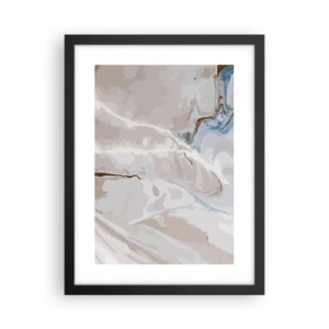 Poster in een zwarte lijst - Blauw kronkelt onder het wit - 30x40 cm