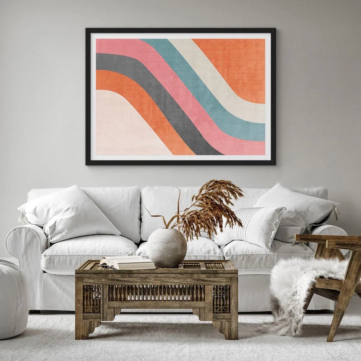 Poster in een zwarte lijst - Diagonale compositie – beweging - 70x50 cm